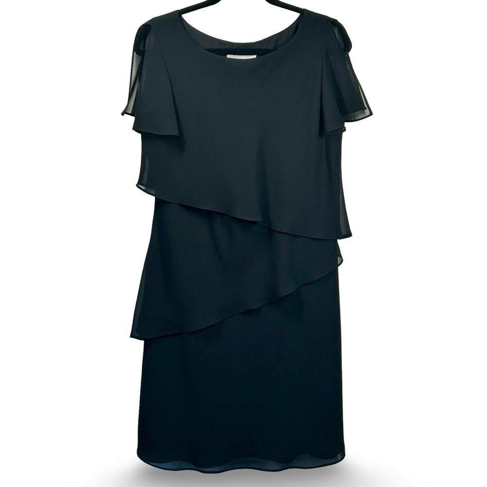 Danny & Nicole Tiered Flounce‎ Sleeveless Dress Petite Size 12P Cocktail Party
